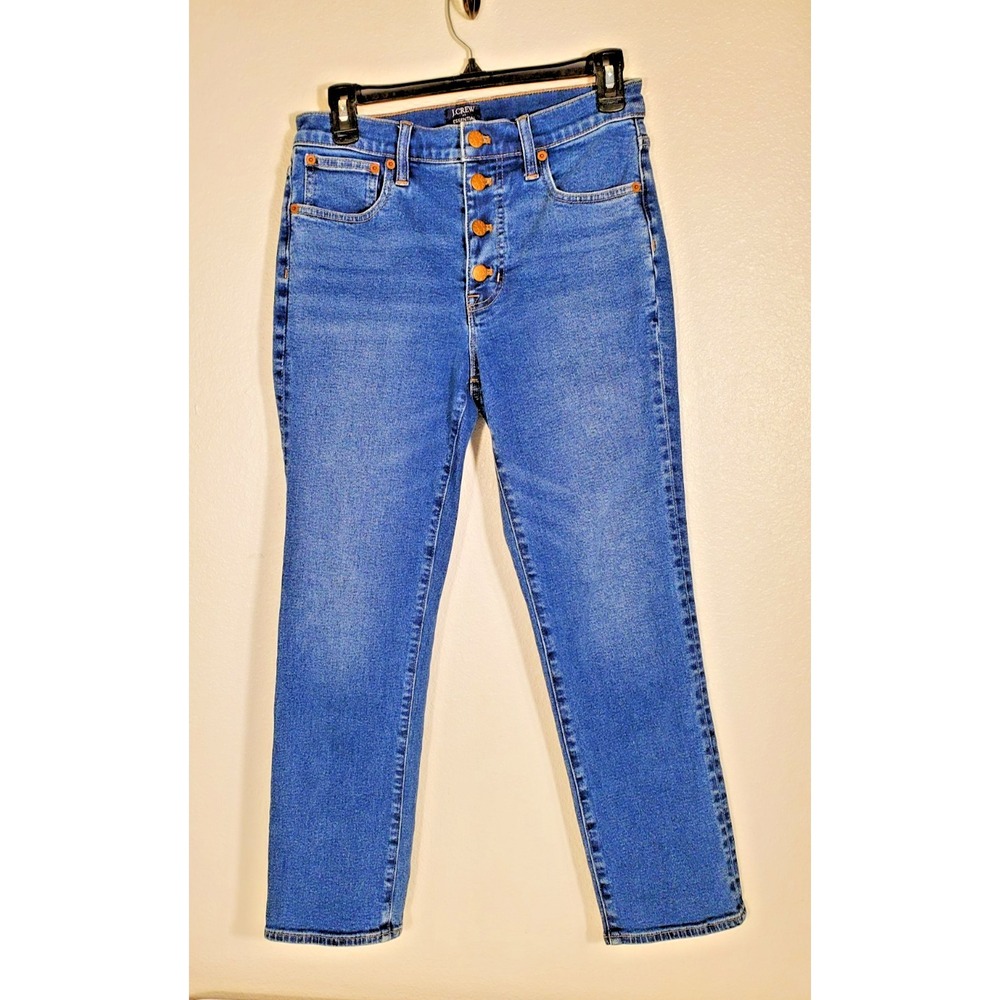 J. Crew Essential Straight Button Fly Women's Sz. 27‎ Denim Blue Jeans